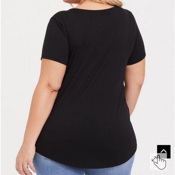 Torrid Raise Some Hell Black V-Neck Pocket Tee Skeleton Halloween Spooky - Picture 4 of 9